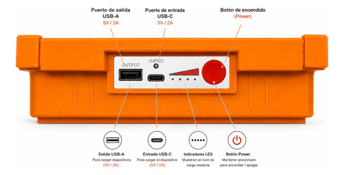 Foco Led Solar 100w 10000 Lm Ip66 Luz Emergencia Recargable Naranja - Imagen 5