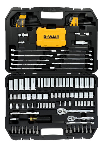 Juego Herramientas Mecánicas Dewalt 142 Pzs 1/4 Y 3/8 Sae Amarillo - Imagen 2
