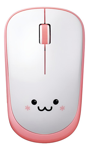Mouse Cara Raton Inalámbrico Kawaii Smile, Compacto Y De Larga Duración