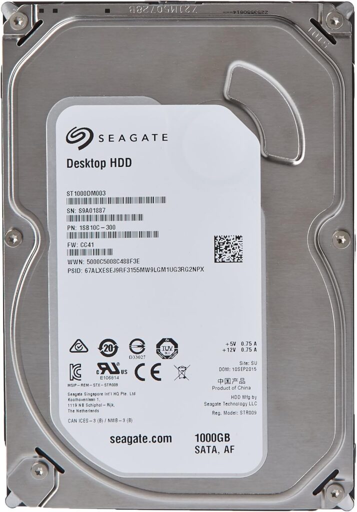 Seagate St1000dm003 Disco Duro Interno 1Tb 3.5 7200 Rpm Sata Para Desktop (Reacondicionado)