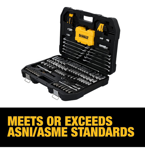 Juego Herramientas Mecánicas Dewalt 142 Pzs 1/4 Y 3/8 Sae Amarillo - Imagen 6