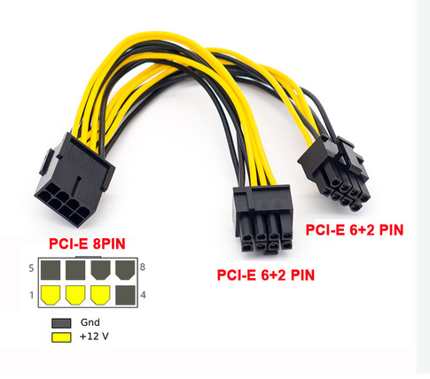 Cable Adaptador Alimentación Gpu 8 Pines A Doble Pcie 8 Pin - Imagen 2