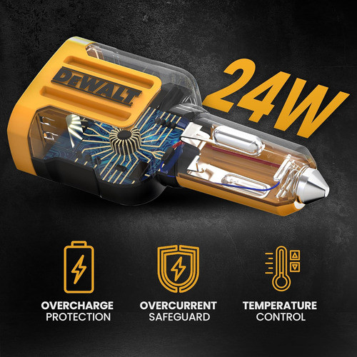 Cargador Auto 12v Dewalt Usb-a 24w Carga Rápida 2 Usb - Imagen 6