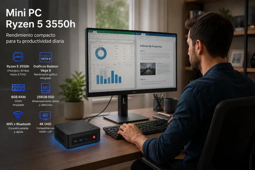 Mini Pc Ryzen 5 3.7ghz 8gb Ram 512gb Ssd Wifi Bt 4k - Imagen 5