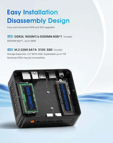 Mini Pc Origimagic Intel Core I3-5005u 8gb 512gb Ssd - Imagen 3