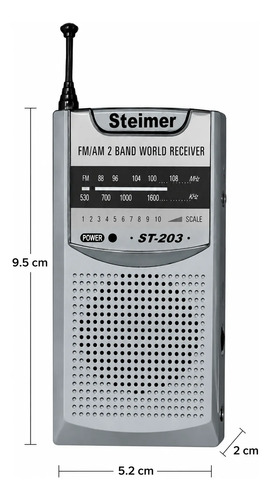 Radio De Emergencia Portátil Steimer St-203 Am/fm Pilas Aaa - Imagen 3