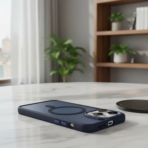 Funda Matte Magnetica Compatible Con Iphone 16 Pro Max Azul - Imagen 3