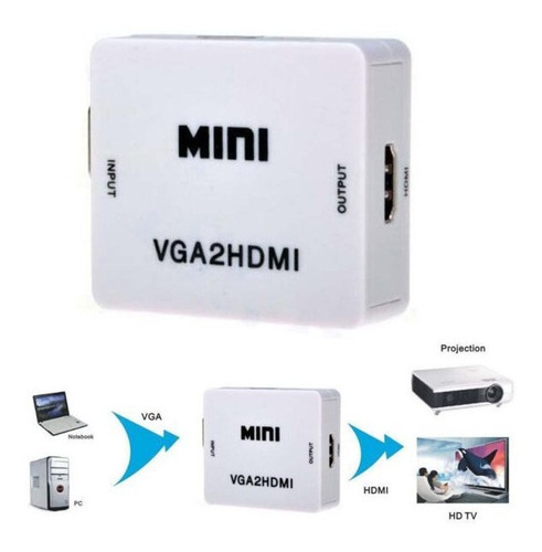 Conversor Adaptador Vga A Hdmi Video Converter Full Hd 1080p - Imagen 2