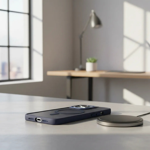 Funda Matte Magnetica Compatible Con Iphone 16 Pro Max Azul - Imagen 4