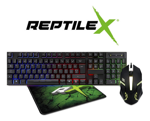 Kit 3 En 1 Teclado Mouse Y Pad Reptilex Led - Imagen 2