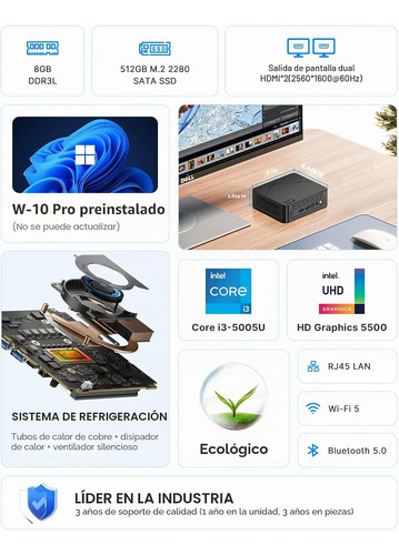 Mini Pc Origimagic Intel Core I3-5005u 8gb 512gb Ssd - Imagen 6