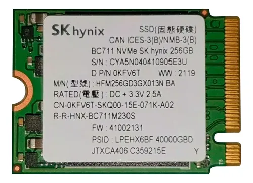 Disco Ssd M.2 Sk Hynix Bc711 Nvme 256gb Oem