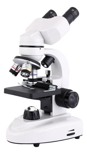 Microscopio Binocular 40x-2500x Led Dual Wf10x Wf25x Blanco