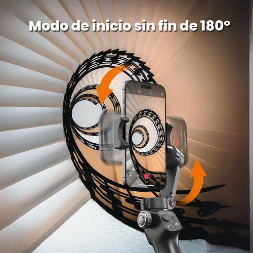 Estabilizador Camara Celulcar Gimbal 3 Ejes Compatible Xiaiomi Samsung Apple Gris Oscuro - Imagen 5