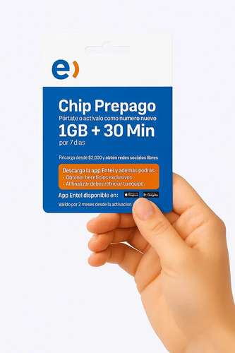 Chip Prepago Entel 1gb + 30 Minutos E Sim - Imagen 2
