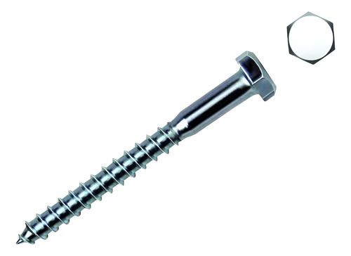 Pack 50 Tirafondo Cabeza Hexagonal Diámetro 6x70 Mm Zincado - Imagen 4