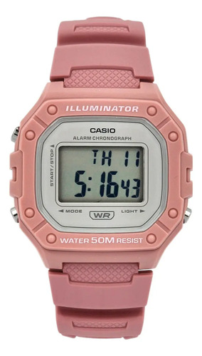 Reloj Deportivo Casio W-218hc-4av Rosa Gris