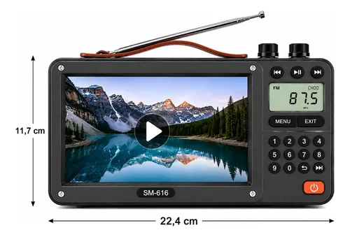 Radio De Video De Pelicula Am Fm Con Pantalla De 720p De 7 P Gris Oscuro - Imagen 3