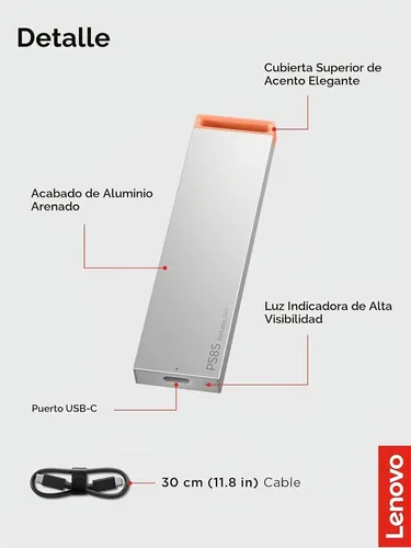Ssd Externo Lenovo Ps8s 2tb Usb-c 3.2 Gen 2 - Imagen 5