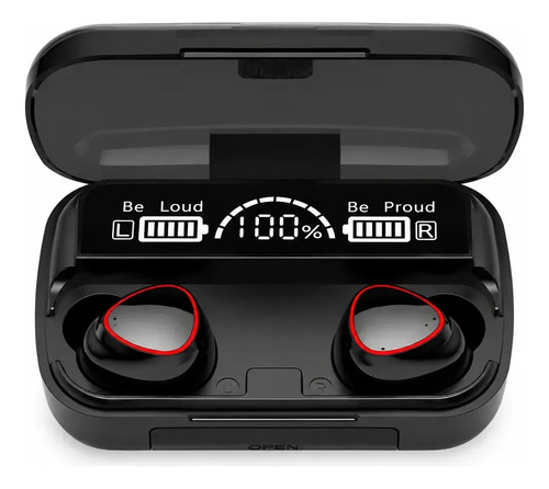Audífonos Inalámbricos Bluetooth V5.1 M10 Powerbank 2000 Color Negro