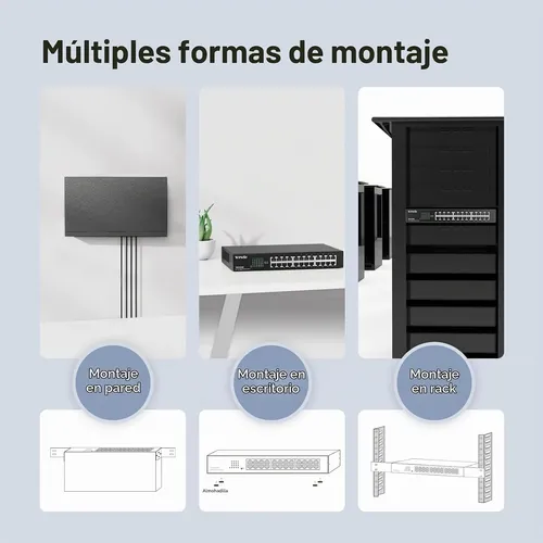 Switch Gigabit Tenda Teg1024d De 24 Puertos Para Montaje - Imagen 3