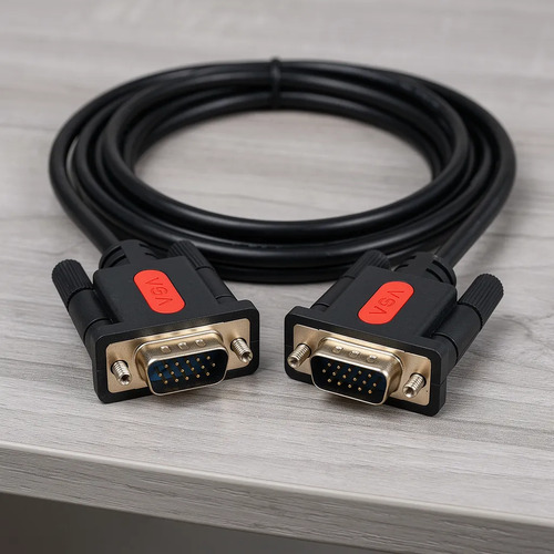 Cable Vga 2 Metros Conectores Gold Monitor Proyector - Imagen 3