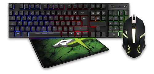 Kit 3 En 1 Teclado Mouse Y Pad Reptilex Led
