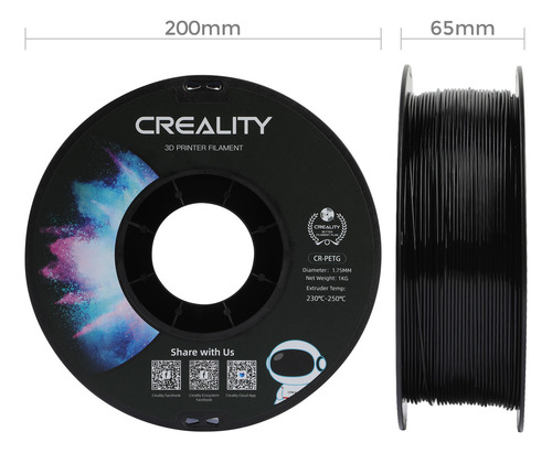 Filamento Oficial De Impresora 3d Creality Petg De 1,75 Mm Negro - Imagen 4