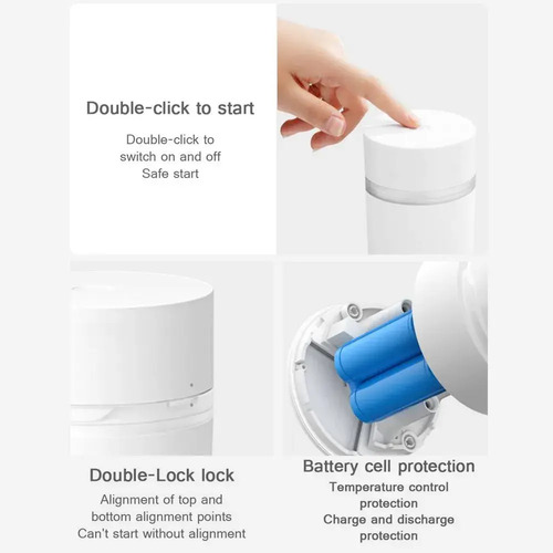 Licuadora 300ml Portátil Xiaomi Xmzzb01pl Portable Blender Blanco Dimm - Imagen 5