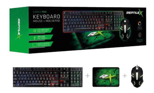 Kit 3 En 1 Teclado Mouse Y Pad Reptilex Led - Imagen 5