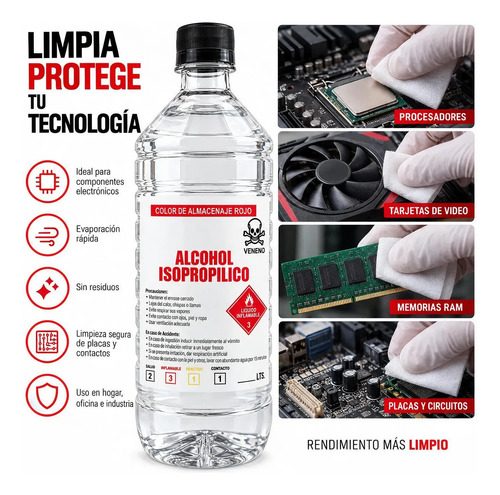 Alcohol Isopropílico 1 Litro Electrónica Computacion