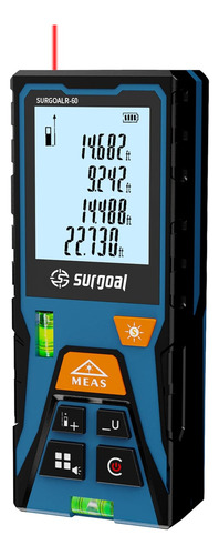Medidor De Distancia Láser 60 Lcd, Cálculo De Área ±2 Mm