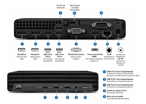 Mini Pc Hp Prodesk 600 G6 I5-10500t 8gb 256gb Ssd Win 11 Pro - Imagen 5