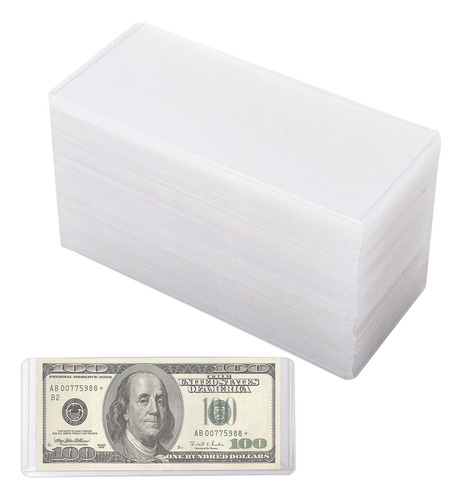 20 Estuches Billetes Pvc Rígido 17,27x7,37 Cm Impermeable