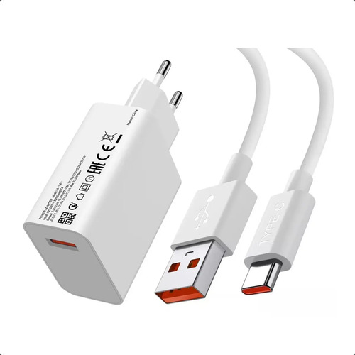 Cargador Xiaomi 33w Charging Turbo Combo (Type-a) Con Cable Color Blanco