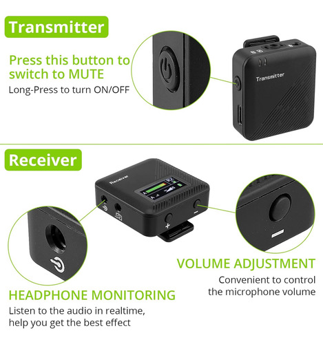 Microfono Inalambrico Audio Profesional Con Reducción Ruido - Imagen 4