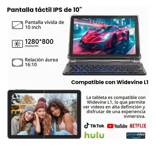Tablet Android 16 10.1 16gb Ram 128gb, Batería 6000mah - Imagen 5