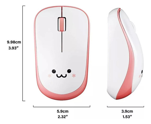 Mouse Cara Raton Inalámbrico Kawaii Smile, Compacto Y De Larga Duración - Imagen 4