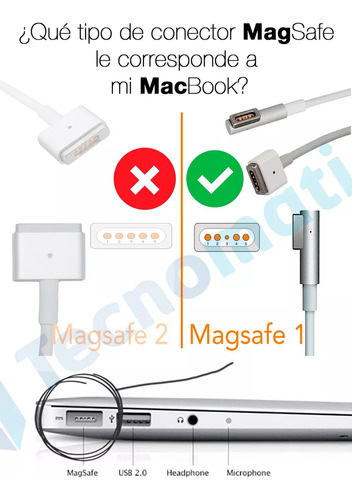 Cargador Macbook Apple 14.5v 3.1a Tipo L - 45w Alternativo - Imagen 3