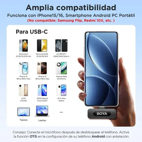 Micrófono Inalámbrico Boya By-V20 Doble Ultra Compacto Y Portable - Imagen 4