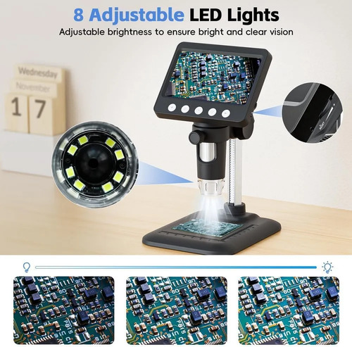 Microscopio Digital 4.3 1000x Usb Led Ajustable Skyear - Imagen 5