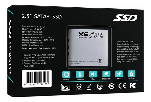 Ssd Interno X5 Data Pro 2tb 2.5 Sata Iii 6gb/s - Imagen 2