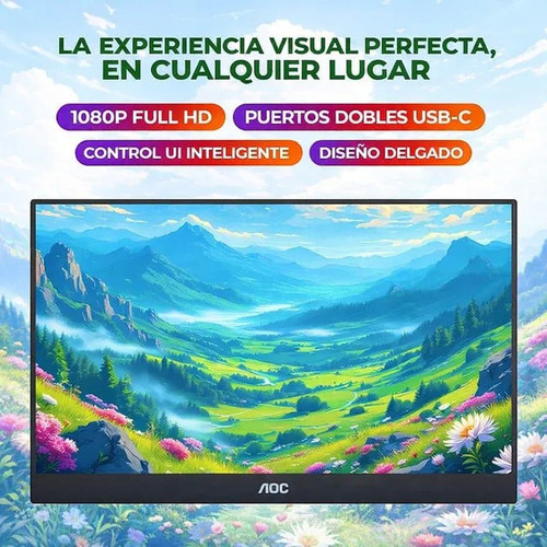 Monitor Portátil Aoc 16t20 16 Full Hd Ips Usb-c Mini Hdmi - Imagen 4