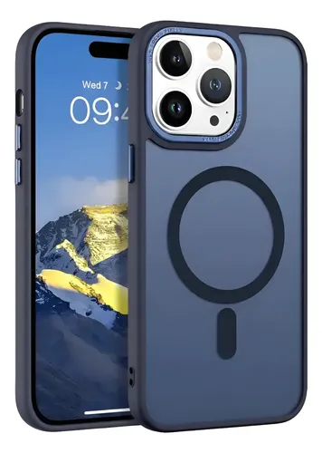 Funda Matte Magnetica Compatible Con Iphone 16 Pro Max Azul - Imagen 5