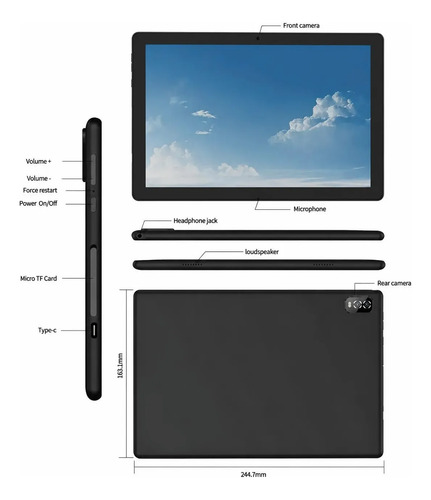 Tablet Android 10.1 M10 64gb 3gb Ram Ips Hd Bluetooth Usb-c
