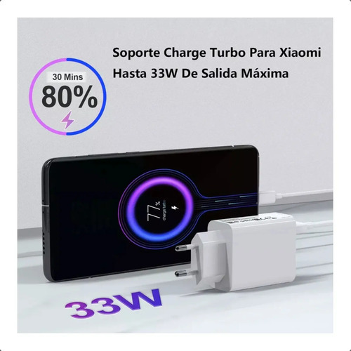 Cargador Xiaomi 33w Charging Turbo Combo (Type-a) Con Cable Color Blanco - Imagen 4