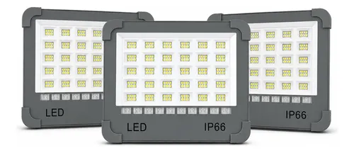 Pack 3 Foco Led Solar Emergencia Led Usb 1500w Ip66 5 Modos Gris Oscuro
