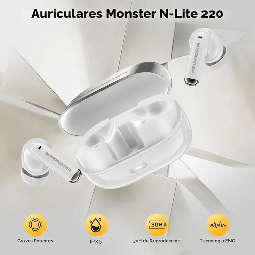 Audífonos Inalámbricos Monster N-lite 220 Ipx7 30 Horas - Imagen 3
