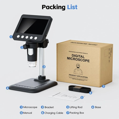 Microscopio Digital 4.3 1000x Usb Led Ajustable Skyear - Imagen 2