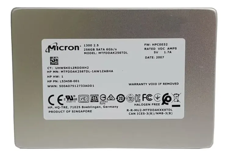 Ssd Micron 1300 256gb Sata Iii 2.5 Oem MTFDDAK256TDL - Imagen 2